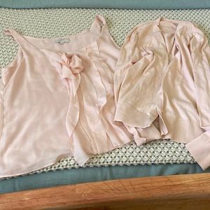 Loft Sweater/ blouse set light pink